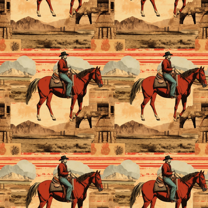 Vintage Frontier Pattern 1 Minky Fabric