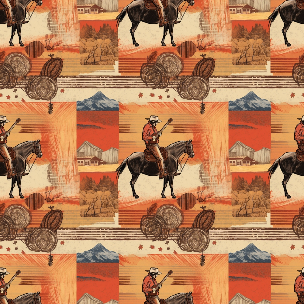 Vintage Frontier Pattern 20 Minky Fabric