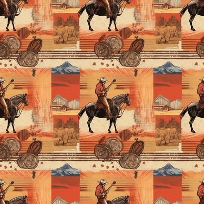 Vintage Frontier Pattern 20 Minky Fabric