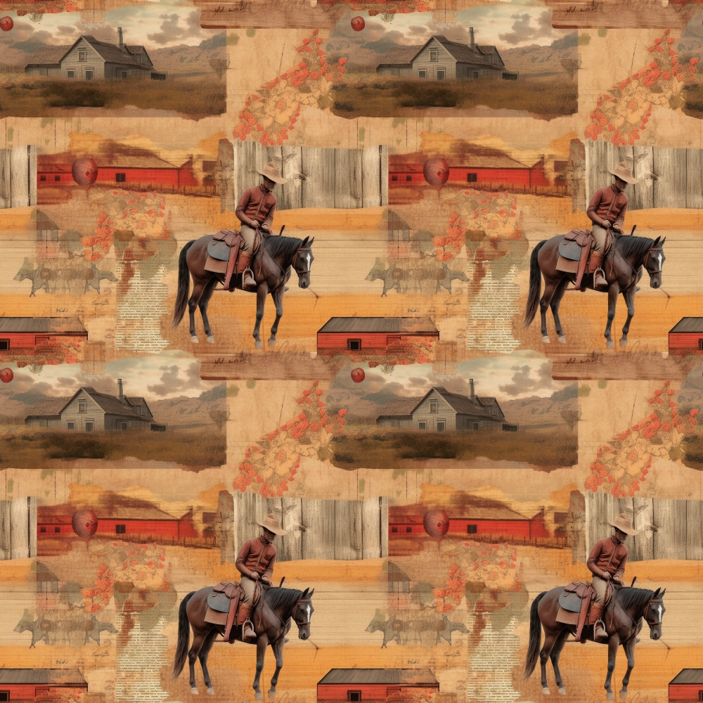 Vintage Frontier Pattern 3 Minky Fabric