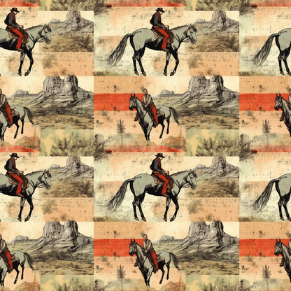 Vintage Frontier Pattern 5 Minky Fabric
