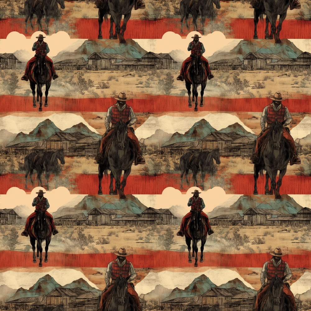 Vintage Frontier Pattern 7 Minky Fabric