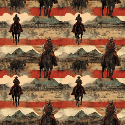 Vintage Frontier Pattern 7 Minky Fabric