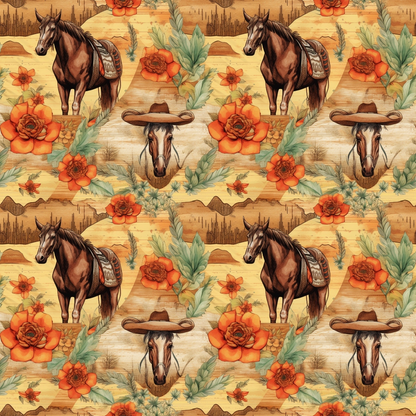 Vintage Frontier Pattern 8 Minky Fabric