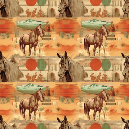 Vintage Frontier Pattern 9 Minky Fabric