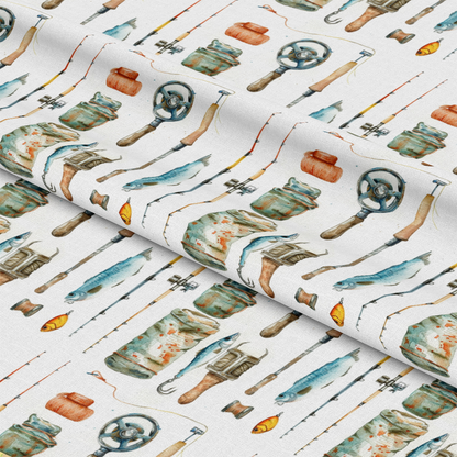 The Fishing Trip Pattern 2 Quilting Cotton Fabric