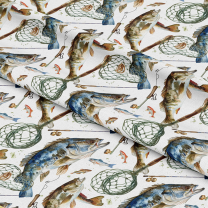 The Fishing Trip Pattern 4 Quilting Cotton Fabric