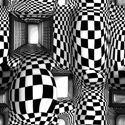 Three Dimensional Optical Illusion Arts Pattern 10 Quilting Cotton Fabric