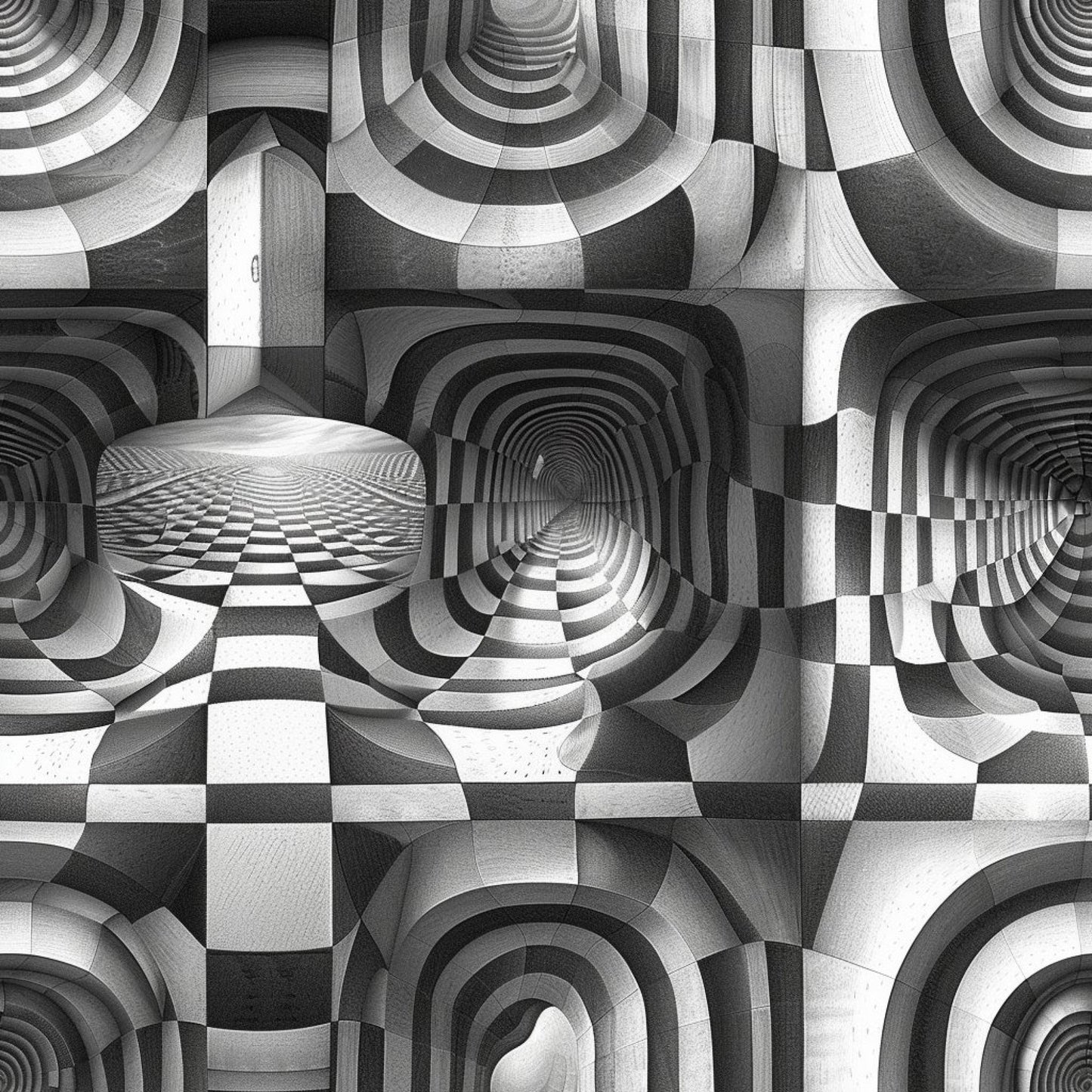 Three Dimensional Optical Illusion Arts Pattern 3 Quilting Cotton Fabric
