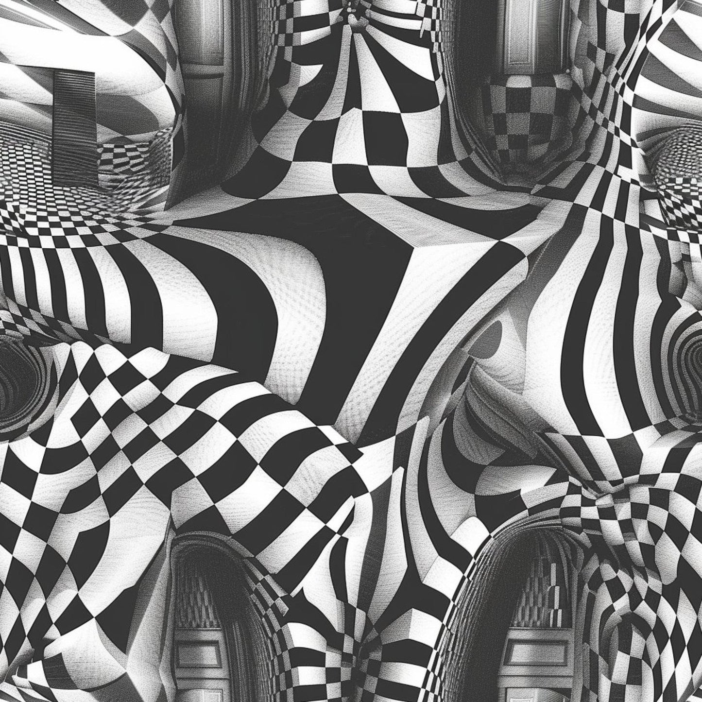 Three Dimensional Optical Illusion Arts Pattern 6 Quilting Cotton Fabric
