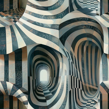 Three Dimensional Optical Illusion Arts Pattern 9 Quilting Cotton Fabric