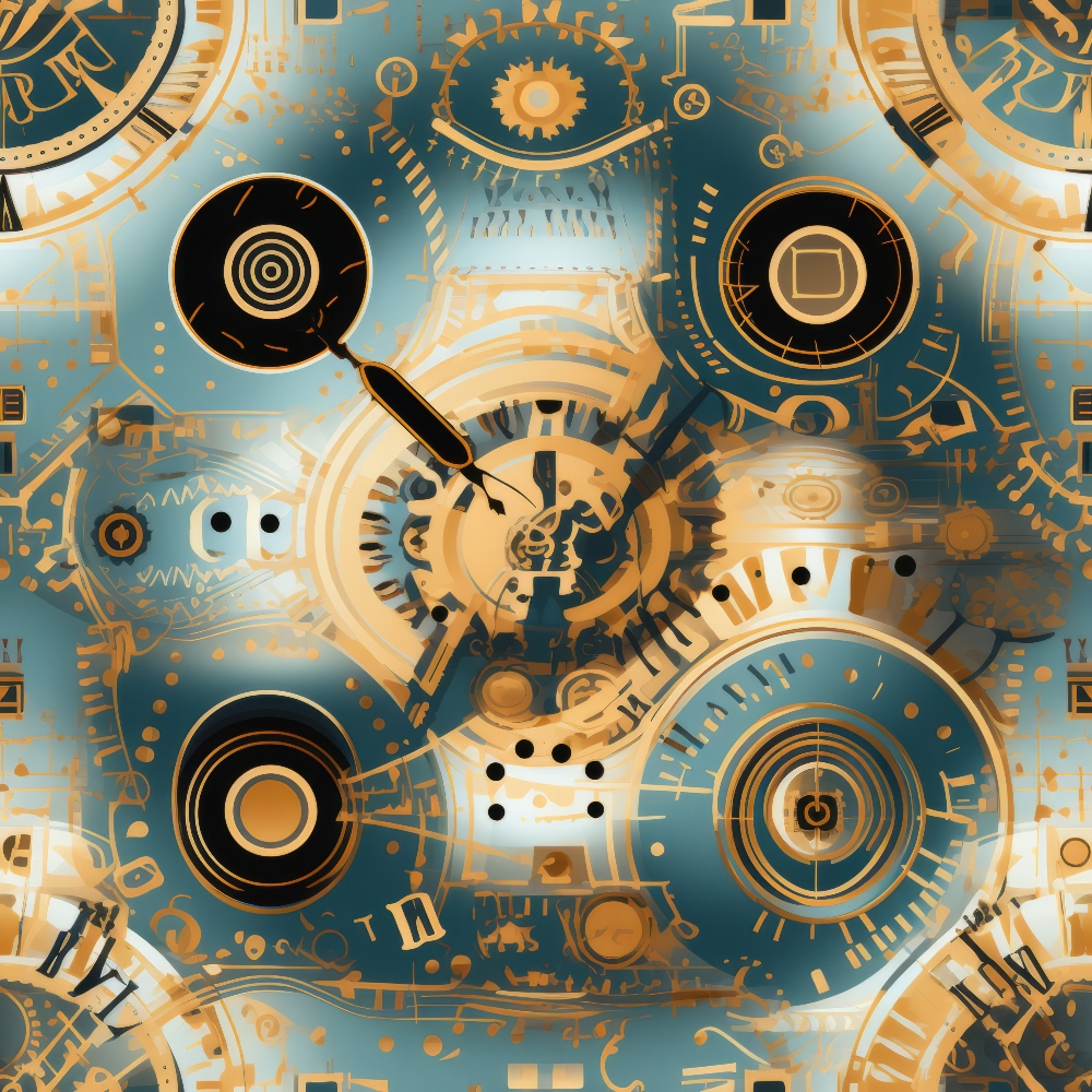 Gilded Gears Pattern 10 Minky Fabric