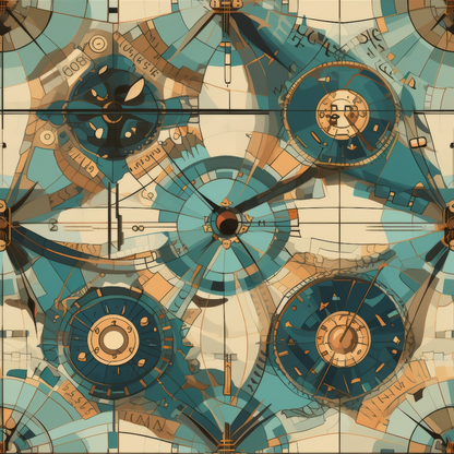 Gilded Gears Pattern 11 Minky Fabric