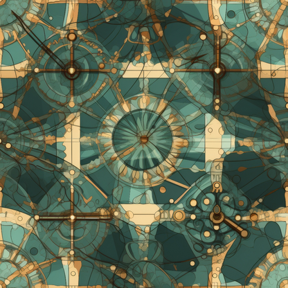 Gilded Gears Pattern 14 Minky Fabric