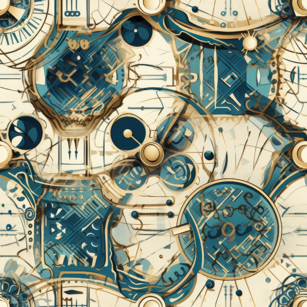 Gilded Gears Pattern 15 Minky Fabric