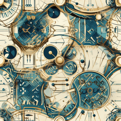 Gilded Gears Pattern 15 Minky Fabric