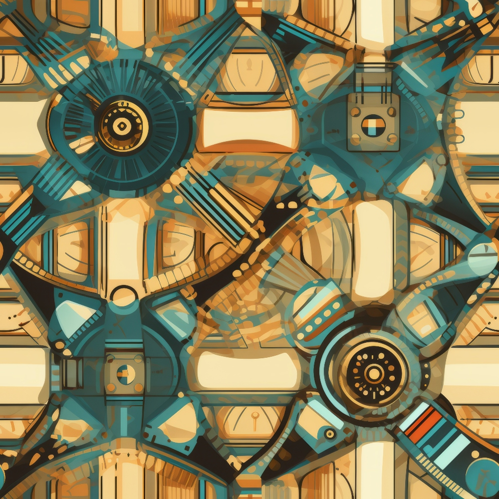 Gilded Gears Pattern 17 Minky Fabric