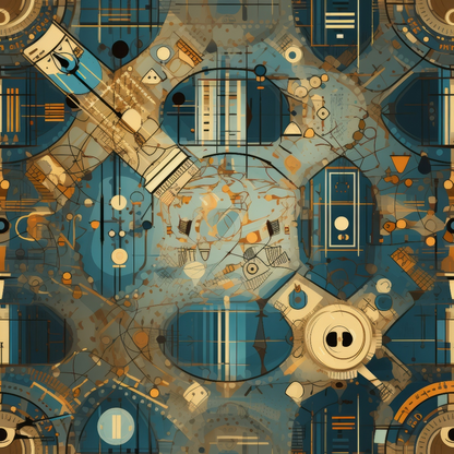 Gilded Gears Pattern 23 Minky Fabric