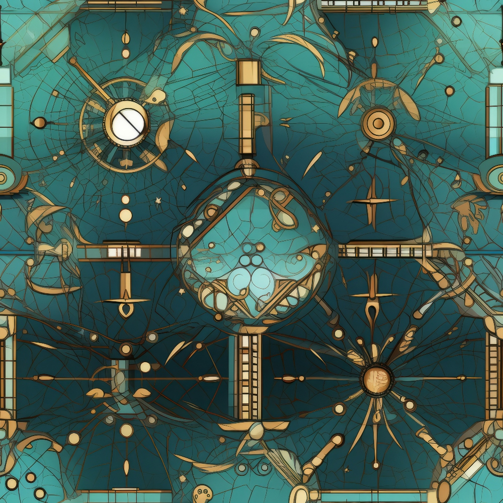 Gilded Gears Pattern 3 Minky Fabric