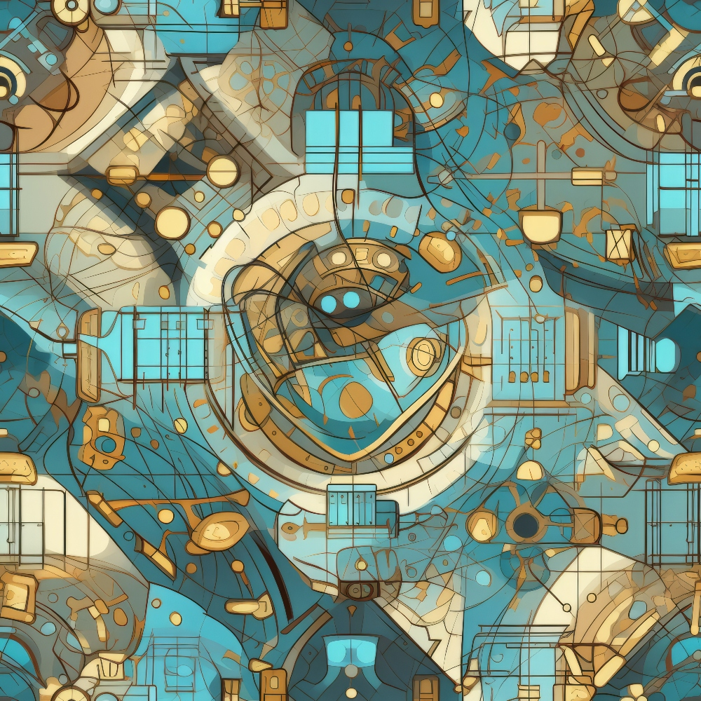 Gilded Gears Pattern 6 Minky Fabric