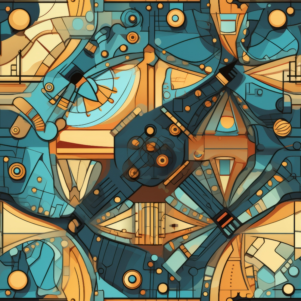 Gilded Gears Pattern 7 Minky Fabric