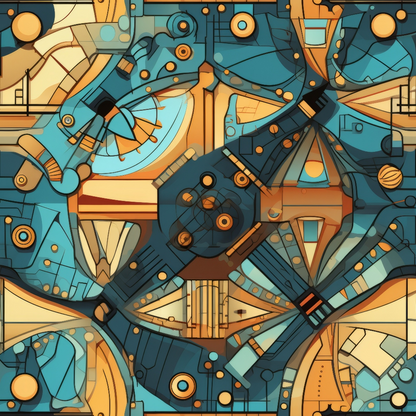 Gilded Gears Pattern 7 Minky Fabric