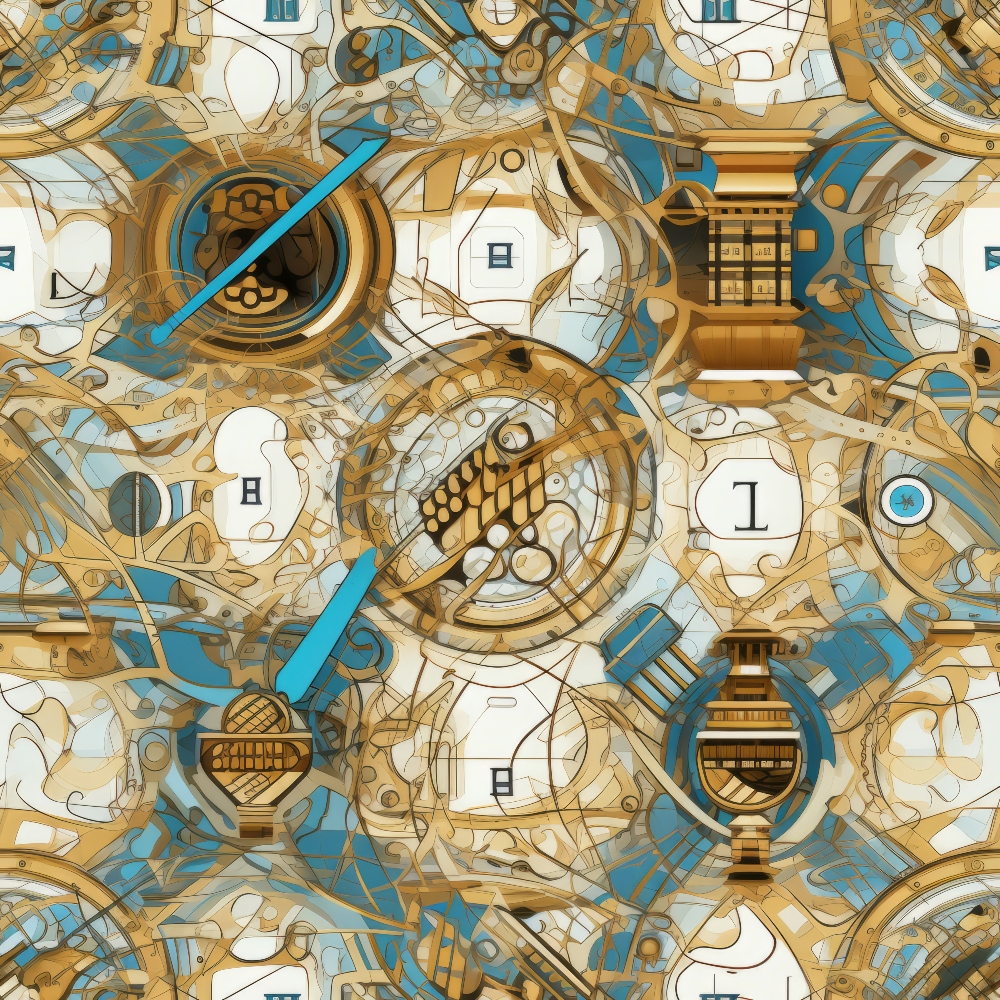 Gilded Gears Pattern 8 Minky Fabric