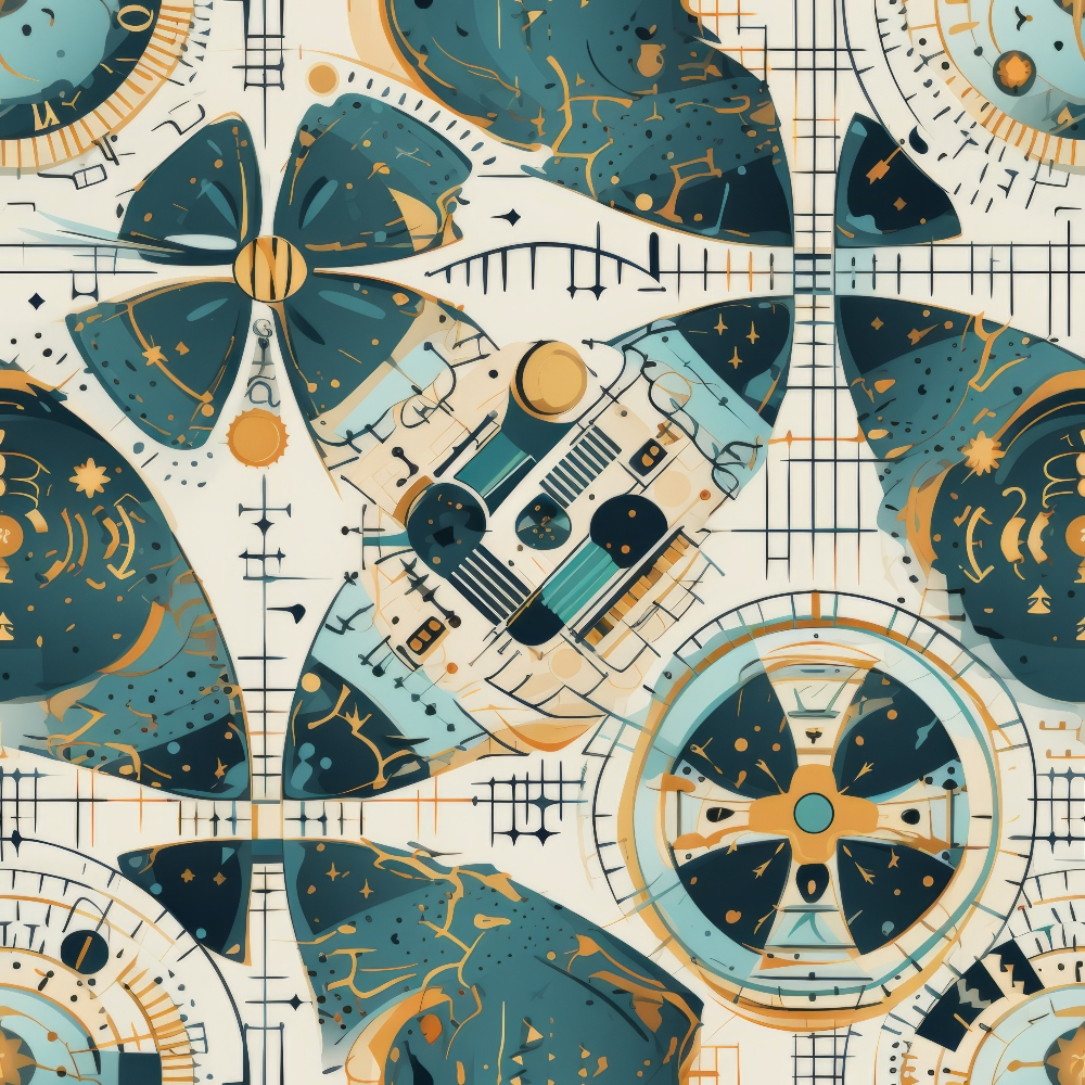 Gilded Gears Pattern 9 Minky Fabric