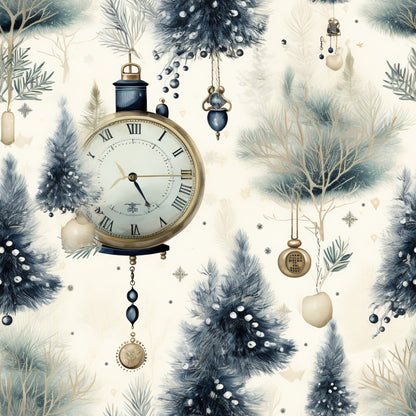 Midnight Clockwork Pattern 11 Minky Fabric