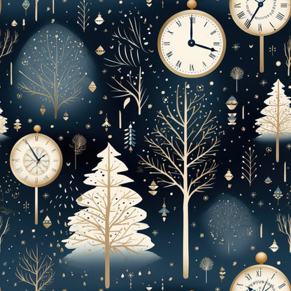 Midnight Clockwork Pattern 6 Minky Fabric