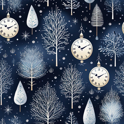 Midnight Clockwork Pattern 7 Minky Fabric