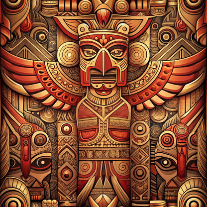 Tiki Guardians Pattern 2 Minky Fabric