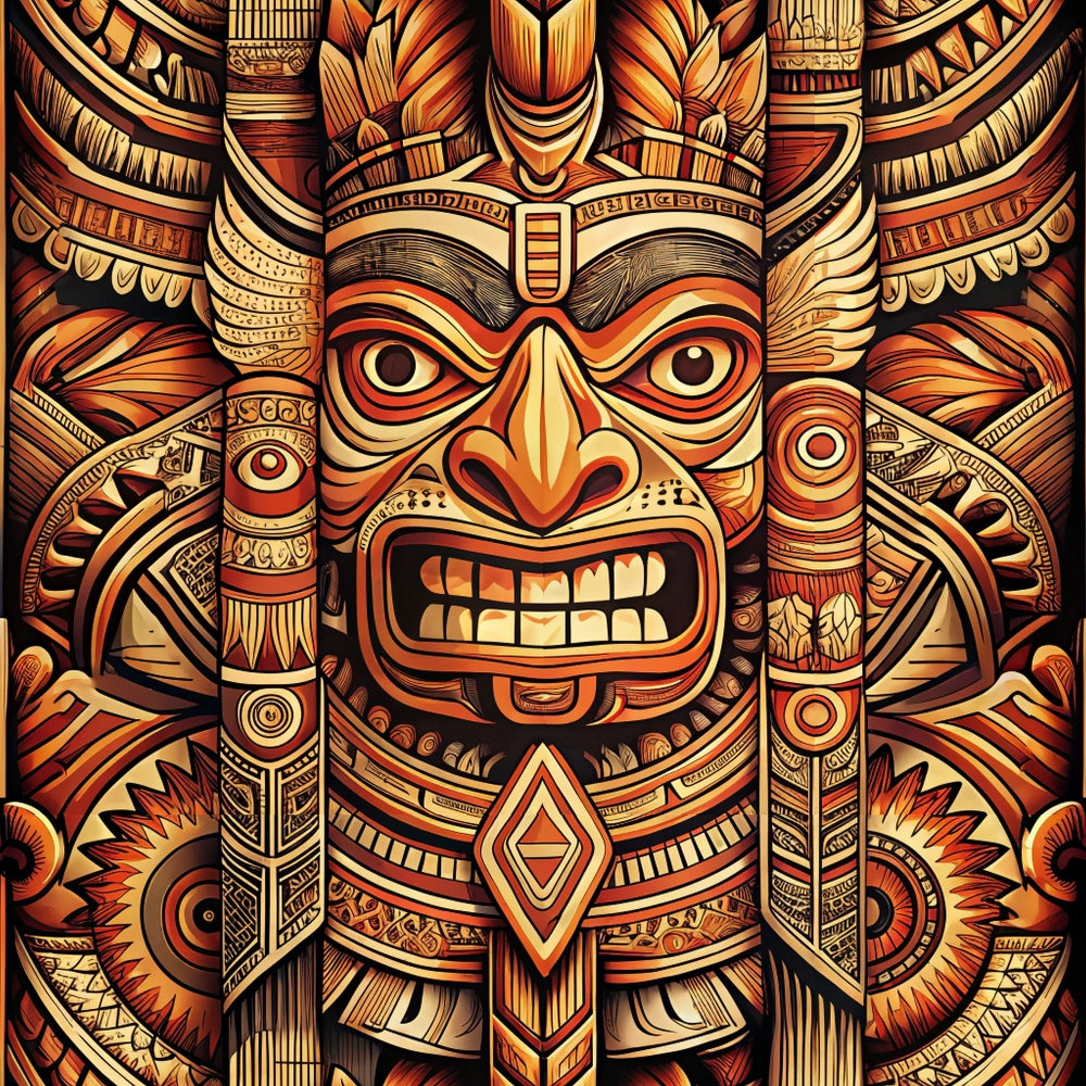 Tiki Guardians Pattern 3 Minky Fabric