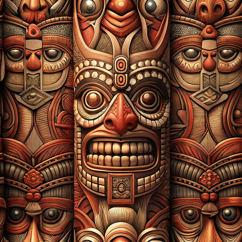 Tiki Guardians Pattern 9 Minky Fabric
