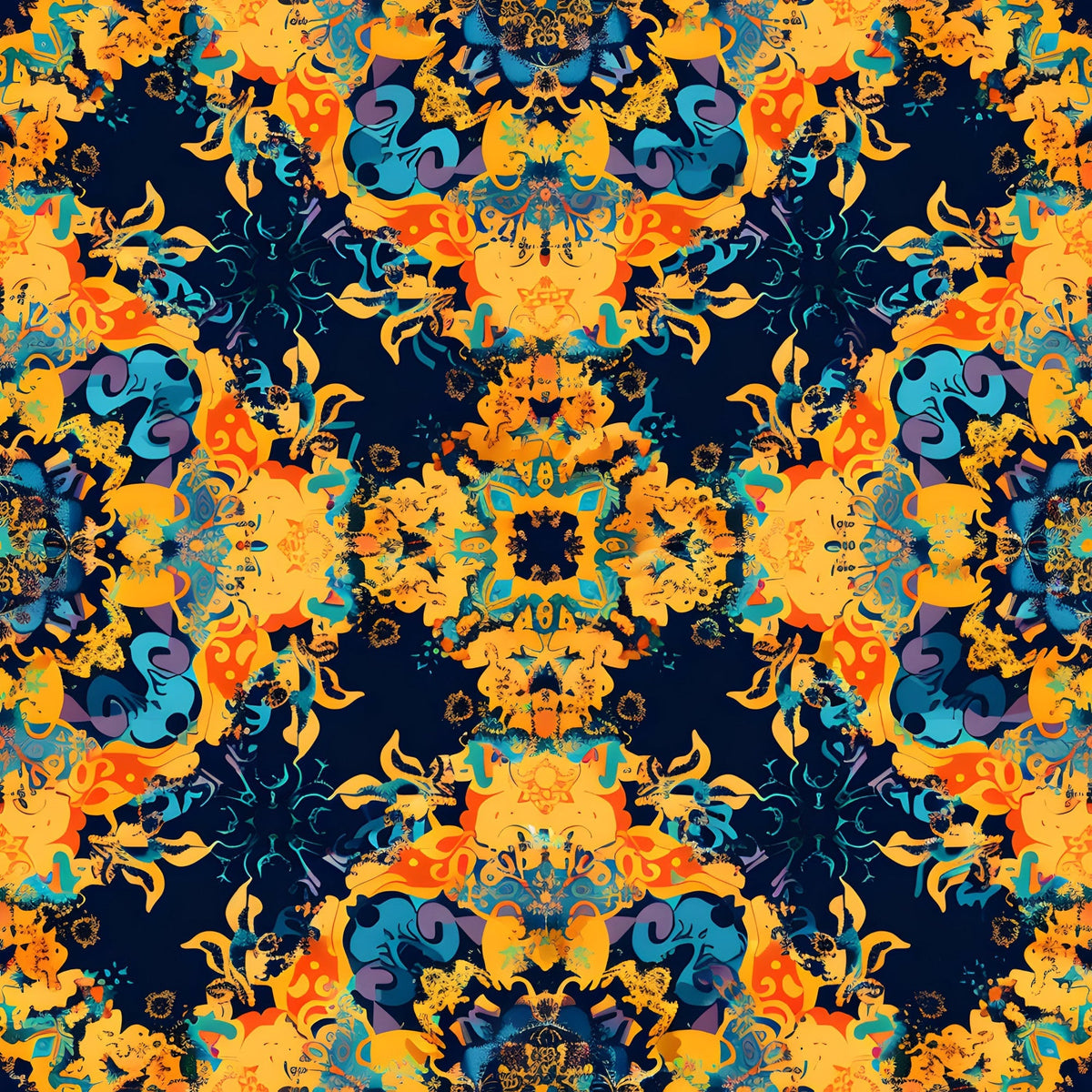 Marigold Mosaic Pattern 11 Minky Fabric