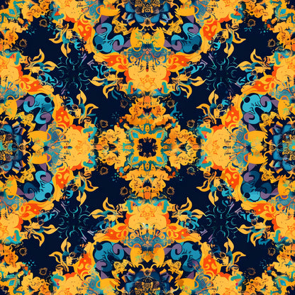 Marigold Mosaic Pattern 11 Minky Fabric