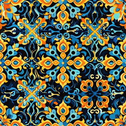 Marigold Mosaic Pattern 12 Minky Fabric