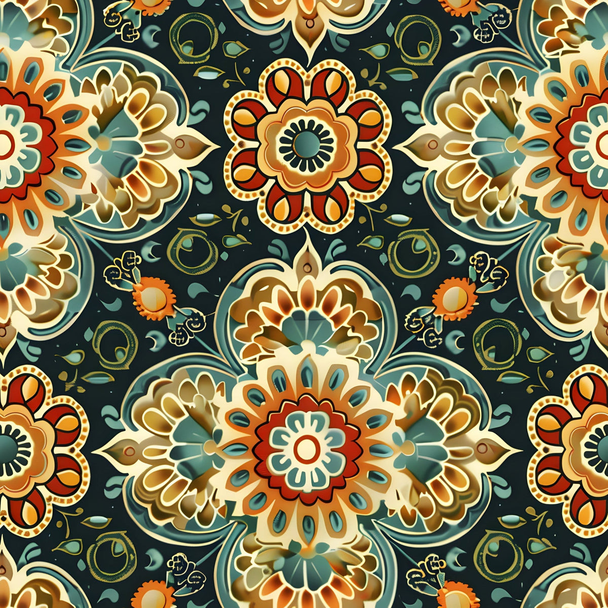 Marigold Mosaic Pattern 13 Minky Fabric