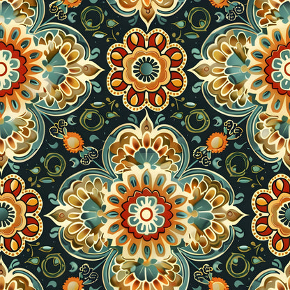 Marigold Mosaic Pattern 13 Minky Fabric