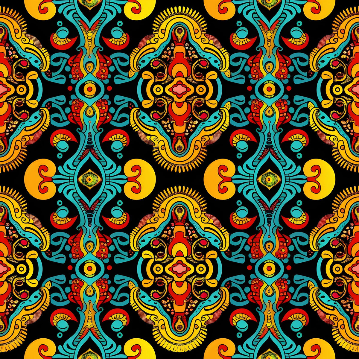 Marigold Mosaic Pattern 14 Minky Fabric