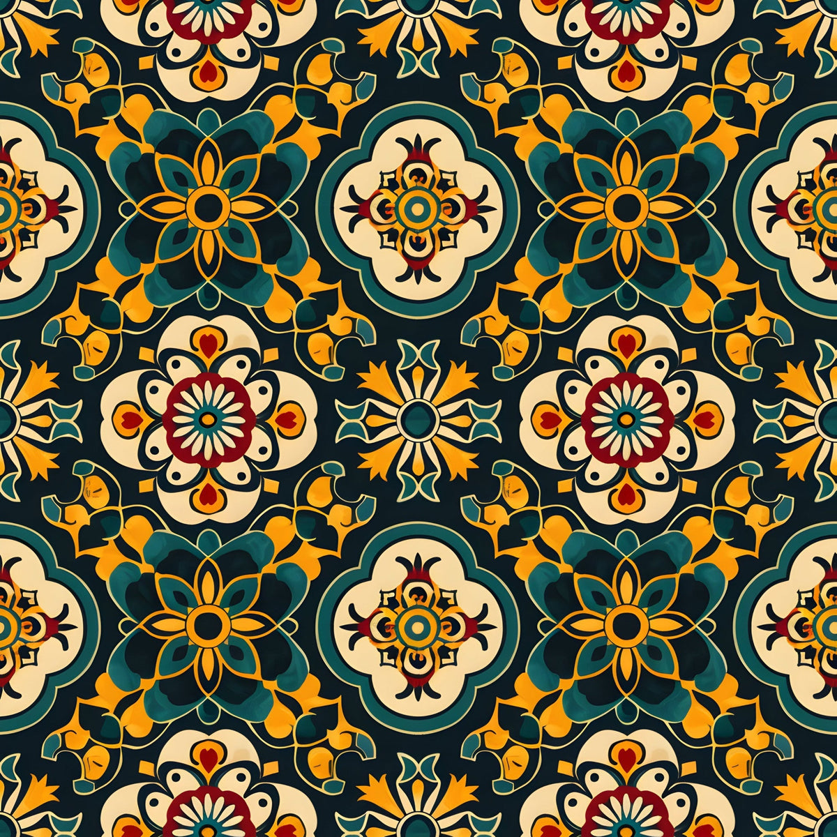 Marigold Mosaic Pattern 15 Minky Fabric
