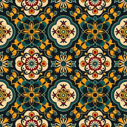 Marigold Mosaic Pattern 15 Minky Fabric