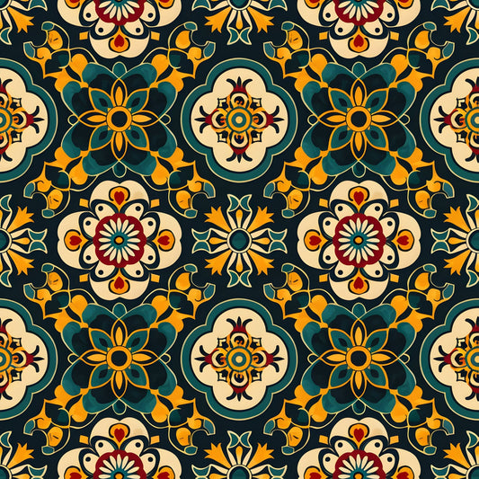 Marigold Mosaic Pattern 15 Minky Fabric