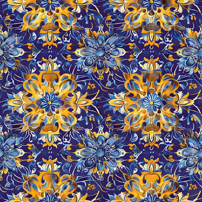 Marigold Mosaic Pattern 1 Minky Fabric