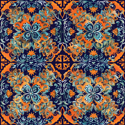 Marigold Mosaic Pattern 2 Minky Fabric