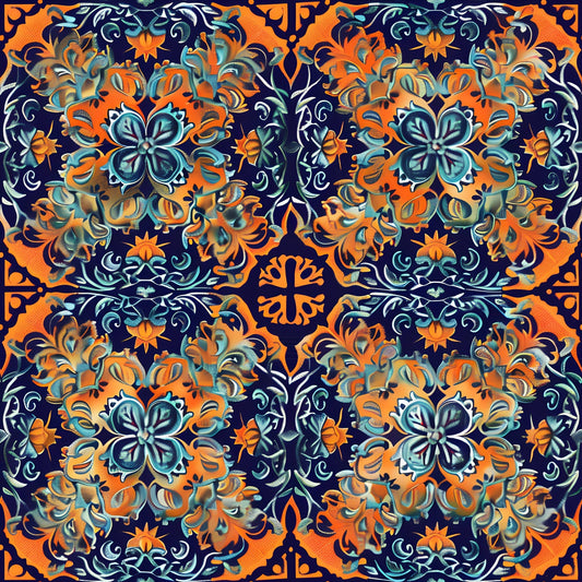 Marigold Mosaic Pattern 2 Minky Fabric