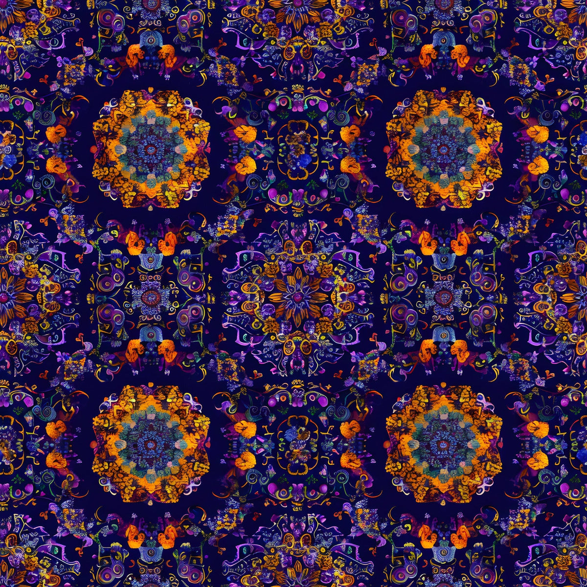 Marigold Mosaic Pattern 3 Minky Fabric