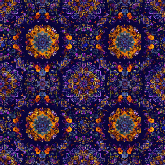 Marigold Mosaic Pattern 3 Minky Fabric