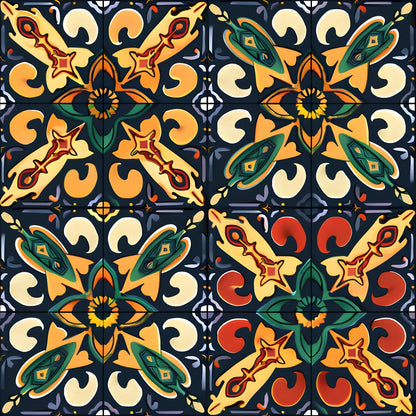 Marigold Mosaic Pattern 4 Minky Fabric