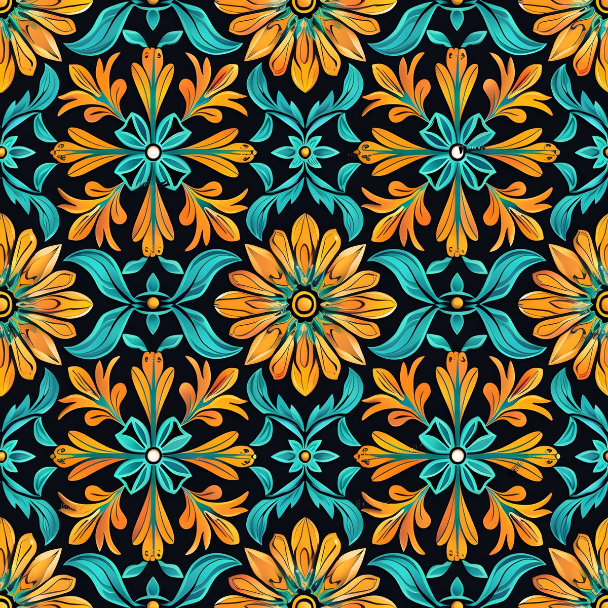 Marigold Mosaic Pattern 5 Minky Fabric